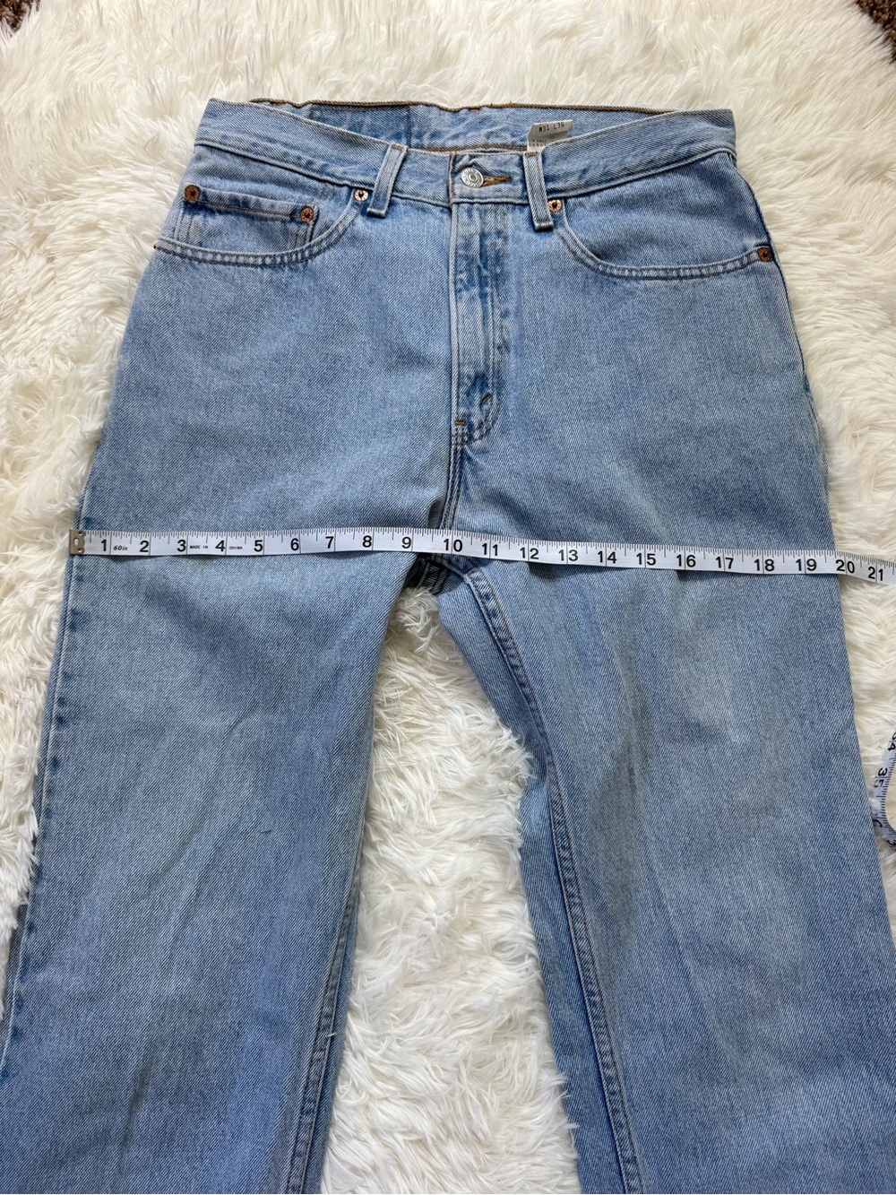 Vtg Levi’s 505 straight leg jeans 31x36 long inseam light wash 90s rigid denim - Picture 12 of 16